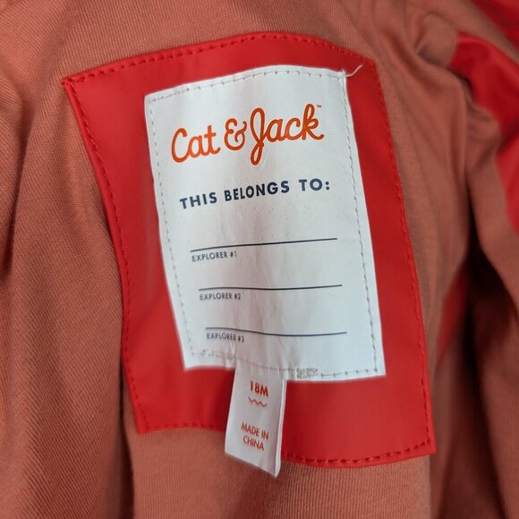 💚 2 for 20 💚 Cat & Jack Reflective Orange Raincoat - Picture 4 of 5